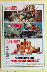 b887 THUNDERBALL one-sheet movie poster R80 Sean Connery as James Bond!