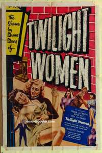 b905 TWILIGHT WOMEN one-sheet movie poster '53 great sexy catfight image!
