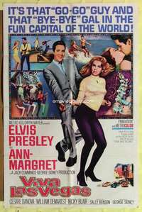 b933 VIVA LAS VEGAS 1sh '64 many artwork images of Elvis Presley & sexy Ann-Margret!