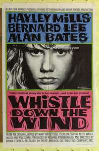 b951 WHISTLE DOWN THE WIND style A one-sheet movie poster '62 Hayley c/u!