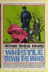 b952 WHISTLE DOWN THE WIND style B one-sheet movie poster '62 Hayley Mills
