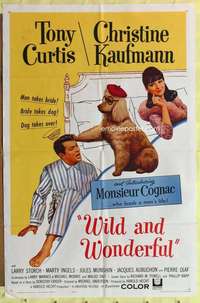 b963 WILD & WONDERFUL one-sheet movie poster '64 Tony Curtis, Kaufmann