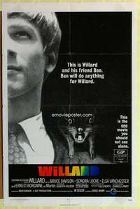 b974 WILLARD one-sheet movie poster '71 Bruce Davison, Sondra Locke