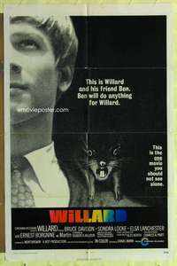 b975 WILLARD int'l one-sheet movie poster '71 Bruce Davison, Sondra Locke