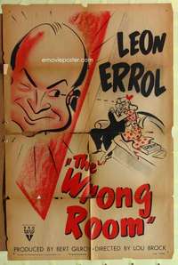 b987 WRONG ROOM one-sheet movie poster R52 Leon Errol, Lake