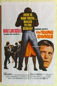 b992 YOUNG SAVAGES one-sheet movie poster '61 Burt Lancaster, Harold Hecht