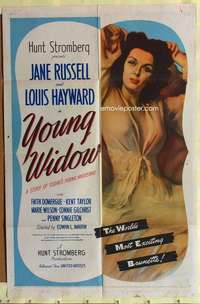 b993 YOUNG WIDOW one-sheet movie poster '46 sexy Jane Russell image!
