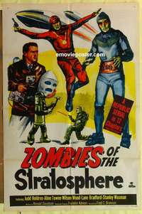 b997 ZOMBIES OF THE STRATOSPHERE one-sheet movie poster '52 Leonard Nimoy