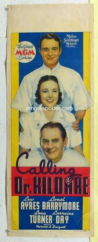 c006 CALLING DR KILDARE long Australian daybill movie poster '39 Lew Ayres
