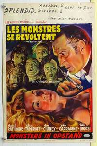 c087 BLACK SLEEP Belgian movie poster '56 Bela Lugosi, Lon Chaney Jr.