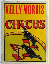 c004 KELLY-MORRIS CIRCUS circus poster '30s cool seals!