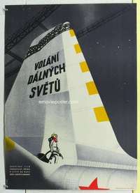 c077 BATTLE BEYOND THE SUN Czech movie poster '62 Russian, Foll art!