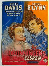 c066 PRIVATE LIVES OF ELIZABETH & ESSEX Danish movie poster '39 Flynn