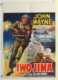 c055 SANDS OF IWO JIMA Dutch 15x21movie poster '50 John Wayne, WWII!