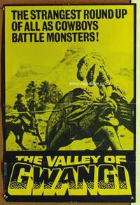c035 VALLEY OF GWANGI English double crown movie poster '69 dinosaurs!