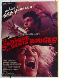 c051 LE SADIQUE AUX DENTS ROUGES French 22x30movie poster '70 horror!