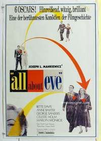 c535 ALL ABOUT EVE German movie poster R80s Bette Davis, Anne Baxter
