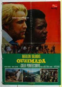 c189 BURN large Italian photobusta movie poster '70 Marlon Brando