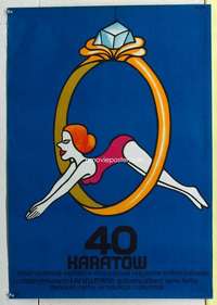 c208 40 CARATS Polish movie poster '73 Jerzy Flisak ring artwork!