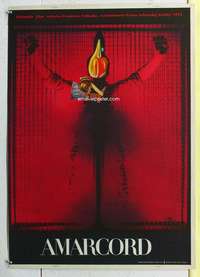 c076 AMARCORD Czech 24x33 movie poster '74 Fellini, wild artwork!
