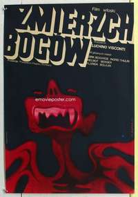 c213 DAMNED Polish movie poster '70 wild W. Gorka artwork!
