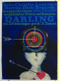 c214 DARLING Polish movie poster '64 C. Baczeinska target artwork!