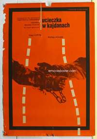 c215 DEFIANT ONES Polish movie poster '58 Tony Curtis, Sidney Poitier