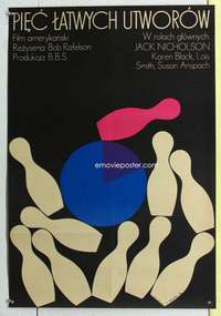 c219 FIVE EASY PIECES Polish movie poster '70 T. Treutler bowling art!