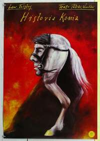 c276 HISTORY OF A HORSE Polish 26x38 movie poster '90 wild Pagowski art!