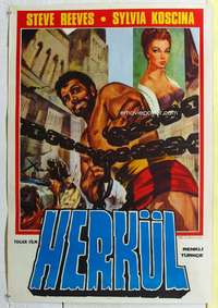 c123 HERCULES Turkish movie poster R70s mightiest man Steve Reeves!