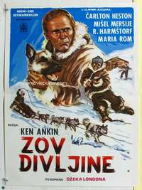 c098 CALL OF THE WILD Yugoslavian movie poster '72 Charlton Heston