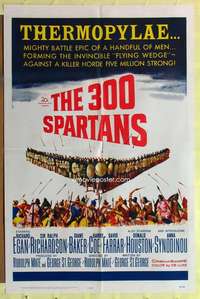 d055 300 SPARTANS one-sheet movie poster '62 Richard Egan, Diane Baker