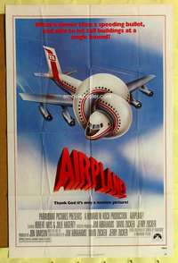 d070 AIRPLANE one-sheet movie poster '80 Lloyd Bridges, Leslie Nielsen