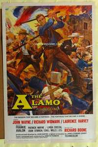 d071 ALAMO one-sheet movie poster '60 John Wayne, Reynold Brown art!