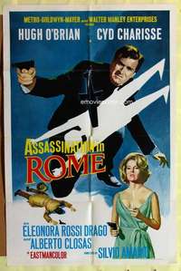 d088 ASSASSINATION IN ROME one-sheet movie poster '68 O'Brian, Cyd Charisse