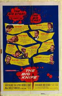 d107 BIG KNIFE one-sheet movie poster '55 Jack Palance, Ida Lupino