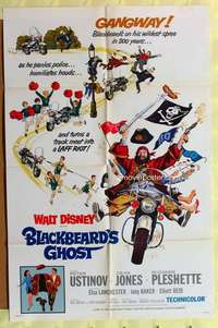 d118 BLACKBEARD'S GHOST one-sheet movie poster '68 Walt Disney, Ustinov