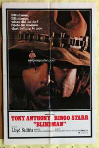 d123 BLINDMAN one-sheet movie poster '72 Tony Anthony, Ringo Starr!