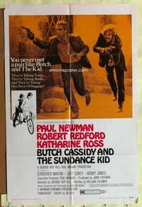 d150 BUTCH CASSIDY & THE SUNDANCE KID style B one-sheet movie poster '69