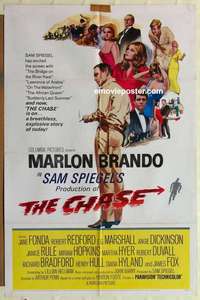 d164 CHASE one-sheet movie poster '66 Marlon Brando, Jane Fonda