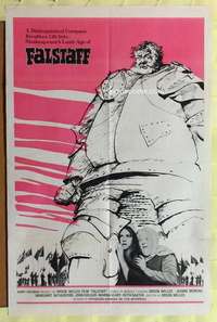 d166 CHIMES AT MIDNIGHT one-sheet movie poster '65 Orson Welles, Falstaff!