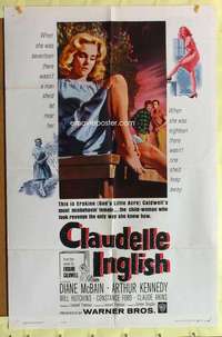 d169 CLAUDELLE INGLISH one-sheet movie poster '61 misbehavin' Diane McBain!