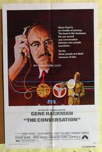 d184 CONVERSATION one-sheet movie poster '74 Gene Hackman, Coppola