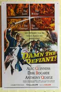 d194 DAMN THE DEFIANT one-sheet movie poster '62 Alec Guinness, Bogarde