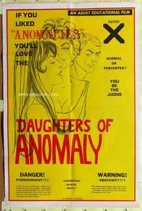 d200 DAUGHTERS OF ANOMALY one-sheet movie poster 1971 normal or perverted?