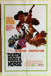 d213 DEATH RIDES A HORSE one-sheet movie poster '68 tough Lee Van Cleef!