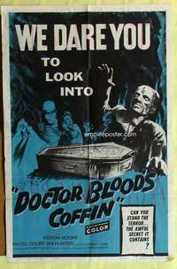 d226 DOCTOR BLOOD'S COFFIN one-sheet movie poster '61 has an awful secret!