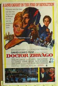 d228 DOCTOR ZHIVAGO one-sheet movie poster '65 David Lean English epic!