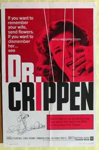d234 DR CRIPPEN one-sheet movie poster '64 Samantha Eggar dismembered!