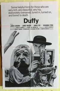 d237 DUFFY style B one-sheet movie poster '68 James Coburn, James Mason